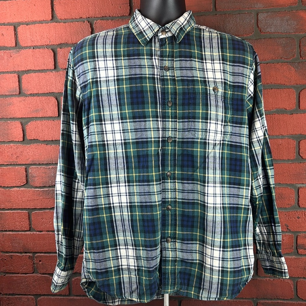 Blue Mountain Shirt Mens Medium Plaid Flannel Button Down